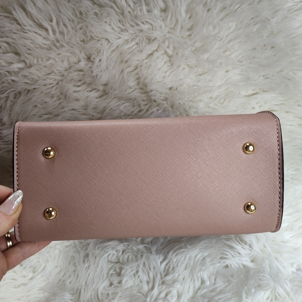 Medium Handbag Purse Crossbody Dusty Rose Pink Gold - Picture 5 of 7
